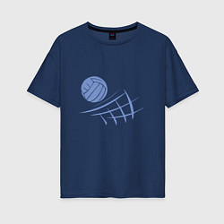 Футболка оверсайз женская Volleyball Block, цвет: тёмно-синий