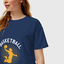 Футболка оверсайз женская Basketball Dunk, цвет: тёмно-синий — фото 2
