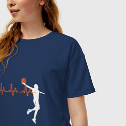 Футболка оверсайз женская Pulse - Basketball, цвет: тёмно-синий — фото 2