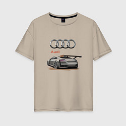Футболка оверсайз женская Audi Racing team, цвет: миндальный
