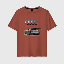 Женская футболка оверсайз Audi Racing team