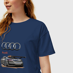 Футболка оверсайз женская Audi Racing team, цвет: тёмно-синий — фото 2