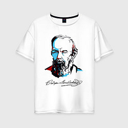 Женская футболка оверсайз Достоевский автограф