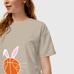 Футболка оверсайз женская Basketball Bunny, цвет: миндальный — фото 2