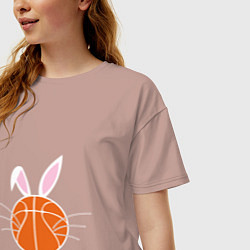 Футболка оверсайз женская Basketball Bunny, цвет: пыльно-розовый — фото 2