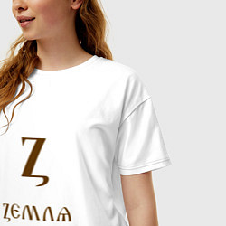 Футболка оверсайз женская Буква кириллицы Z- земля, цвет: белый — фото 2