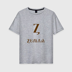 Футболка оверсайз женская Буква кириллицы Z- земля, цвет: меланж