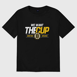 Футболка оверсайз женская Boston Bruins we want the cup, цвет: черный