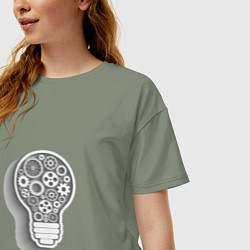 Футболка оверсайз женская Стимпанк лампа, цвет: авокадо — фото 2