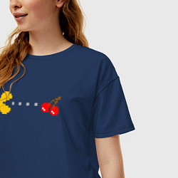Футболка оверсайз женская Pac-man 8bit, цвет: тёмно-синий — фото 2