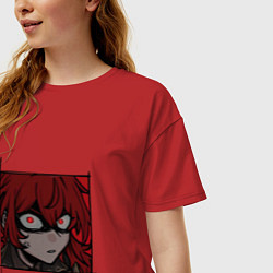 Футболка оверсайз женская Злой Дилюк, цвет: красный — фото 2