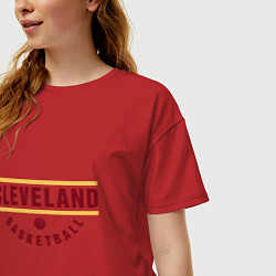 Футболка оверсайз женская Cleveland - Basketball, цвет: красный — фото 2