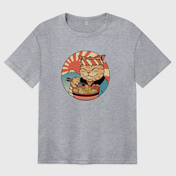 Футболка оверсайз женская Catana Ramen, цвет: меланж