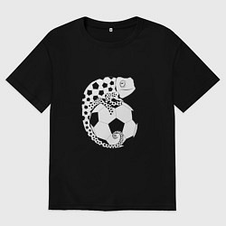 Женская футболка оверсайз Футбол - Хамелеон