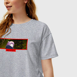 Футболка оверсайз женская АНИМЕ НАДЗУНА НАНАКУСА НОЧЬЮ ANIME ПЕСНЬ НОЧНЫХ СО, цвет: меланж — фото 2