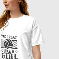 Футболка оверсайз женская Play - Like A Girl, цвет: белый — фото 2