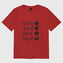 Футболка оверсайз женская Bump It, цвет: красный