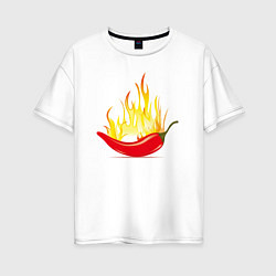 Женская футболка оверсайз Перец в огне