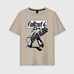Футболка оверсайз женская Fallout 4 Hero!, цвет: миндальный