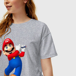 Футболка оверсайз женская Марио - крутейший гольфист Super Mario, цвет: меланж — фото 2