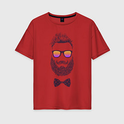 Женская футболка оверсайз Мужчина с бородой и в очках