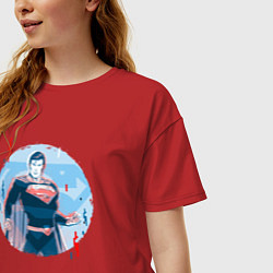 Футболка оверсайз женская Фигура Супермена, цвет: красный — фото 2