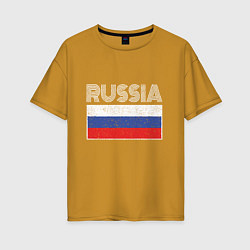 Женская футболка оверсайз Russia - Россия