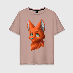 Женская футболка оверсайз Милая лисичка Cute fox
