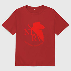 Женская футболка оверсайз Nerv в Neon Genesis Evangelion