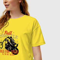 Футболка оверсайз женская Full Throttle Полный газ, цвет: желтый — фото 2
