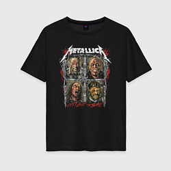 Женская футболка оверсайз Metallica Выплюнь кость Spit out the bone