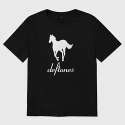 Футболка оверсайз женская Deftones лошадь, цвет: черный