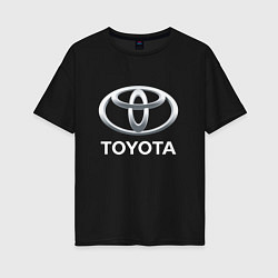 Футболка оверсайз женская TOYOTA 3D Logo, цвет: черный