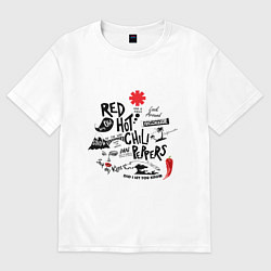 Футболка оверсайз женская RHCP альбомы, цвет: белый