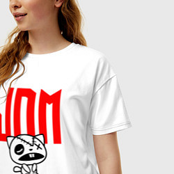 Футболка оверсайз женская JDM Kitten-Zombie Japan, цвет: белый — фото 2
