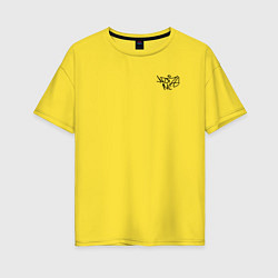 Футболка оверсайз женская Noize mc нойз мс logo, цвет: желтый