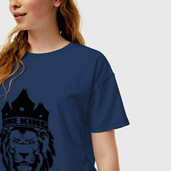 Футболка оверсайз женская Lion one king, цвет: тёмно-синий — фото 2