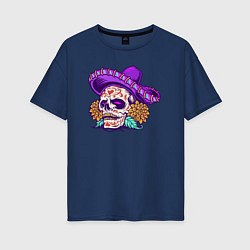 Женская футболка оверсайз Mexico Skull