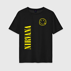 Женская футболка оверсайз Nirvana нирвана смайл