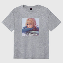 Футболка оверсайз женская Задумчивая Вайолет Эвергарден, цвет: меланж