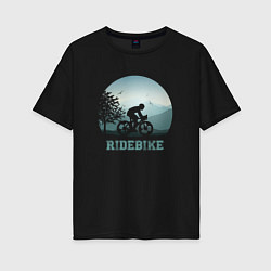 Футболка оверсайз женская RideBike, цвет: черный