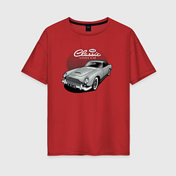 Футболка оверсайз женская Retro car, цвет: красный