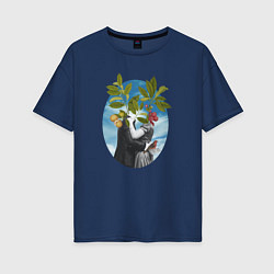 Женская футболка оверсайз Коллаж Люди и Растения