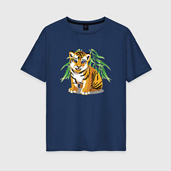 Женская футболка оверсайз Прикольный тигрёнок Cutie