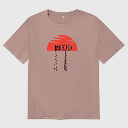 Футболка оверсайз женская Зомби инфекия, цвет: пыльно-розовый