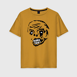 Женская футболка оверсайз Zombie face
