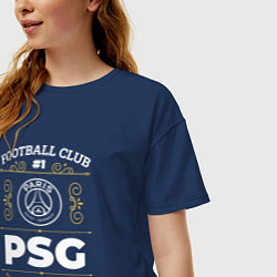 Футболка оверсайз женская PSG FC 1, цвет: тёмно-синий — фото 2