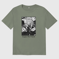 Футболка оверсайз женская Римуру ЧБ, цвет: авокадо