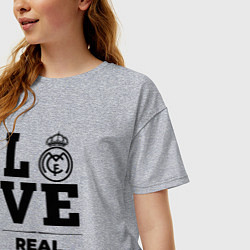 Футболка оверсайз женская Real Madrid Love Классика, цвет: меланж — фото 2