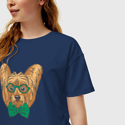 Футболка оверсайз женская Йорк хистер, цвет: тёмно-синий — фото 2